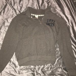 Gray Victoria’s Secret PINK half-zip